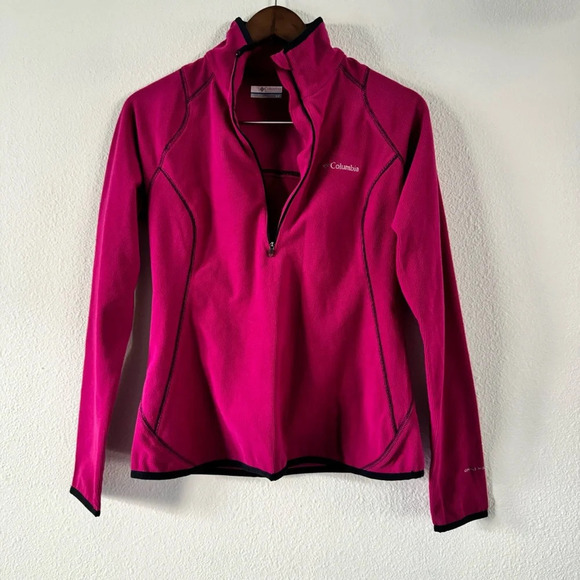 Columbia Pink Waffle Knit Fleece Gorpcore Small Outdoorsy Sporty Athleisure - Picture 3 of 10